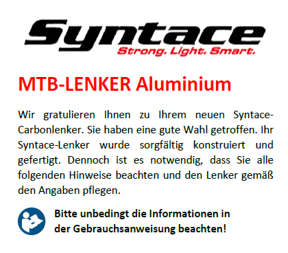 Bedienungsanleitung Syntace Vector Alu MTB