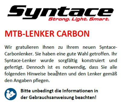 Bedienungsanleitung Syntace Vector Carbon